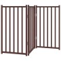 Puerta de perros plegable 3 paneles madera abeto marrón 150 cm en Casetas y cercados para perros | Comprar online en Foro24