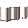 Puerta de perros plegable 6 paneles madera abeto marrón 300 cm