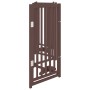 Puerta de perros plegable 6 paneles madera abeto marrón 300 cm