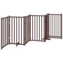 Puerta de perros plegable 6 paneles madera abeto marrón 300 cm