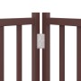 Puerta de perros plegable 6 paneles madera abeto marrón 300 cm