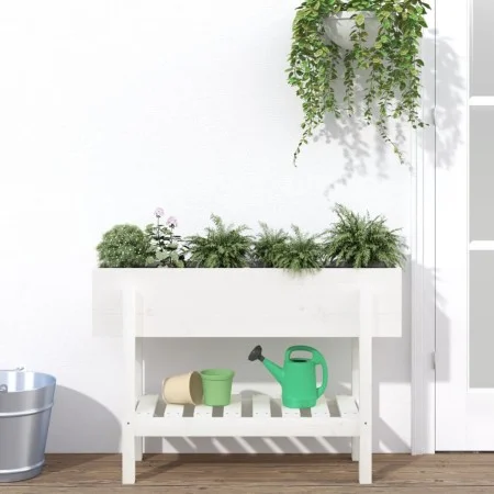 Hochbeet massives Kiefernholz weiß 101x30x69cm von vidaXL, Töpfe und Pflanzgefäße - Ref: Foro24-825241, Preis: 71,55 €, Rabat...