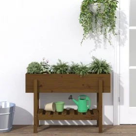 Hochbeet Zirbenholz honigbraun 101x30x69 cm von vidaXL, Töpfe und Pflanzgefäße - Ref: Foro24-825243, Preis: 75,79 €, Rabatt: %