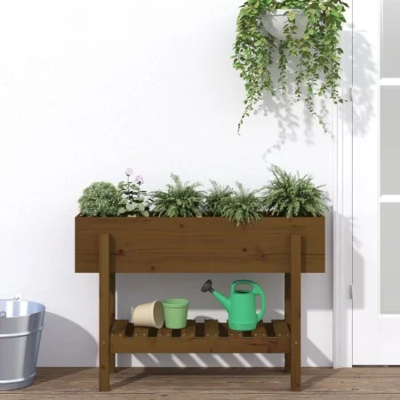 Hochbeet Zirbenholz honigbraun 101x30x69 cm von vidaXL, Töpfe und Pflanzgefäße - Ref: Foro24-825243, Preis: 75,79 €, Rabatt: %