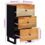 Aparador con 3 cajones madera maciza acacia 40x33,5x75 cm