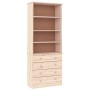 Librería con cajones ALTA madera maciza de pino 77x35x186,5 cm