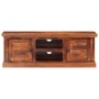 Mueble de TV con puertas madera maciza de acacia 112x30x40 cm
