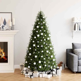 Juego de bolas de Navidad 111 pzas poliestireno blanco y gris