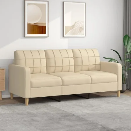 3-seater cream fabric sofa 180 cm by vidaXL, Sofas - Ref: Foro24-359101, Price: 253,58 €, Discount: %