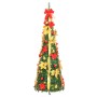 Árbol de Navidad artificial desplegable 50 LED verde 120 cm