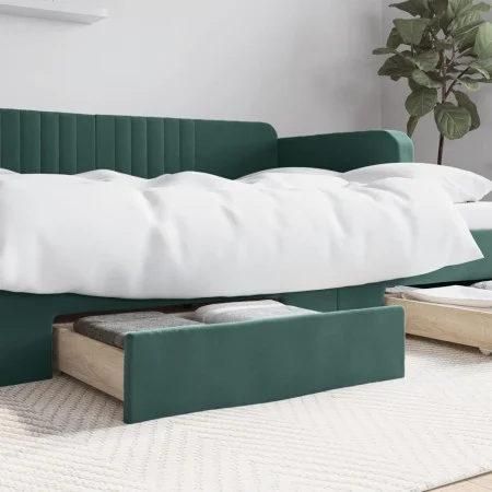 Cajones de cama 2 uds madera ingeniería terciopelo verde oscuro de vidaXL, Camas y accesorios - Ref: Foro24-833918, Precio: 4...