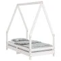 Estructura de cama para niños madera de pino blanco 70x140 cm de vidaXL, Cunas y camas para niños - Ref: Foro24-834487, Preci...