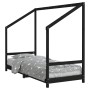 Kinderbettgestell aus schwarzem Kiefernholz, 80 x 200 cm von vidaXL, Kinderbetten und Betten für Kinder - Ref: Foro24-835702,...