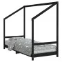 Kinderbettgestell aus schwarzem Kiefernholz, 80 x 200 cm von vidaXL, Kinderbetten und Betten für Kinder - Ref: Foro24-835702,...