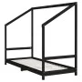Black pine wood children's bed frame 80x200 cm by vidaXL, Cribs and beds for children - Ref: Foro24-835702, Price: 100,85 €, ...