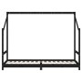 Kinderbettgestell aus schwarzem Kiefernholz, 80 x 200 cm von vidaXL, Kinderbetten und Betten für Kinder - Ref: Foro24-835702,...