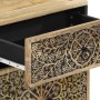Mesita de noche madera maciza de mango 50x33x60 cm