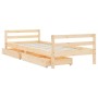Children's bed frame with pine wood drawers 90x200 cm by vidaXL, Cribs and beds for children - Ref: Foro24-834438, Price: 124...