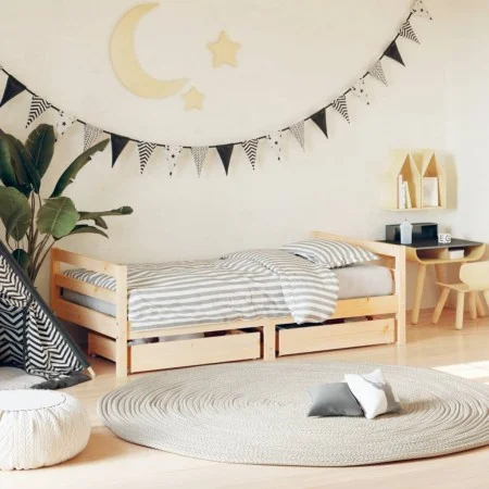 Child's bed frame with pine wood drawers 80x160cm by vidaXL, Cribs and beds for children - Ref: Foro24-834444, Price: 116,56 ...