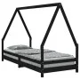 Black pine wood children's bed frame 80x200 cm by vidaXL, Cribs and beds for children - Ref: Foro24-834482, Price: 97,07 €, D...