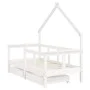 Children's bed frame with drawers, made of white pine wood, 70x140 cm. by vidaXL, Cribs and beds for children - Ref: Foro24-8...