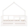 Kinderbettgestell mit Schubladen Zirbenholz weiß 70x140 cm von vidaXL, Kinderbetten und Betten für Kinder - Ref: Foro24-83454...