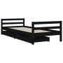 Children's bed frame with black pine wood drawers 80x200cm by vidaXL, Cribs and beds for children - Ref: Foro24-834437, Price...