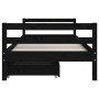 Children's bed frame with black pine wood drawers 80x200cm by vidaXL, Cribs and beds for children - Ref: Foro24-834437, Price...