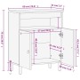 Armario auxiliar madera maciza de mango 60x33x75 cm