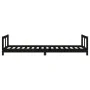 Black pine wood children's bed frame 80x200 cm by vidaXL, Cribs and beds for children - Ref: Foro24-834422, Price: 66,99 €, D...