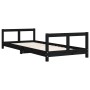 Black pine wood children's bed frame 80x200 cm by vidaXL, Cribs and beds for children - Ref: Foro24-834422, Price: 66,99 €, D...