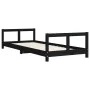 Black pine wood children's bed frame 80x200 cm by vidaXL, Cribs and beds for children - Ref: Foro24-834422, Price: 66,99 €, D...