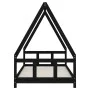 Kinderbettgestell aus schwarzem Kiefernholz, 90 x 190 cm von vidaXL, Kinderbetten und Betten für Kinder - Ref: Foro24-834464,...