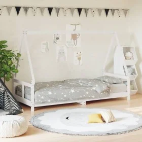 Estructura de cama para niños madera de pino blanco 80x200 cm de vidaXL, Cunas y camas para niños - Ref: Foro24-834451, Preci...