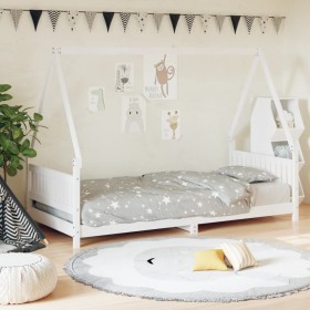 Estructura de cama para niños madera de pino blanco 90x190 cm