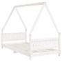 Bettgestell für Kinder Zirbenholz weiß 90x190 cm von vidaXL, Kinderbetten und Betten für Kinder - Ref: Foro24-834508, Preis: ...