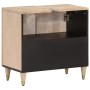 Armario de lavabo para baño madera maciza de mango 62x33x58 cm