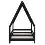 Estructura de cama para niños madera de pino negro 80x160 cm de vidaXL, Cunas y camas para niños - Ref: Foro24-834491, Precio...