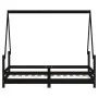 Estructura de cama para niños madera de pino negro 80x160 cm de vidaXL, Cunas y camas para niños - Ref: Foro24-834491, Precio...