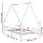 Estructura de cama para niños madera de pino negro 80x160 cm de vidaXL, Cunas y camas para niños - Ref: Foro24-834491, Precio...