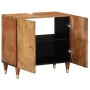 Armario de lavabo para baño madera maciza de mango 62x33x58 cm