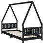 Black pine wood children's bed frame 80x200 cm by vidaXL, Cribs and beds for children - Ref: Foro24-834497, Price: 111,56 €, ...