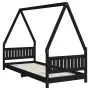 Estructura de cama para niños madera de pino negro 80x200 cm de vidaXL, Cunas y camas para niños - Ref: Foro24-834497, Precio...