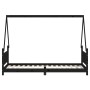 Black pine wood children's bed frame 80x200 cm by vidaXL, Cribs and beds for children - Ref: Foro24-834497, Price: 111,56 €, ...