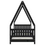 Black pine wood children's bed frame 80x200 cm by vidaXL, Cribs and beds for children - Ref: Foro24-834497, Price: 111,56 €, ...