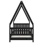 Estructura de cama para niños madera de pino negro 80x200 cm de vidaXL, Cunas y camas para niños - Ref: Foro24-834497, Precio...