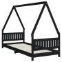 Black pine wood children's bed frame 80x200 cm by vidaXL, Cribs and beds for children - Ref: Foro24-834497, Price: 111,56 €, ...
