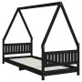 Estructura de cama para niños madera de pino negro 80x200 cm de vidaXL, Cunas y camas para niños - Ref: Foro24-834497, Precio...