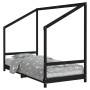 Kinderbettgestell aus schwarzem Kiefernholz, 90 x 200 cm von vidaXL, Kinderbetten und Betten für Kinder - Ref: Foro24-835705,...