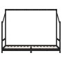 Kinderbettgestell aus schwarzem Kiefernholz, 90 x 200 cm von vidaXL, Kinderbetten und Betten für Kinder - Ref: Foro24-835705,...